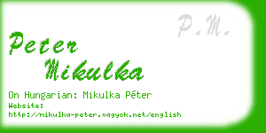 peter mikulka business card