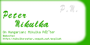 peter mikulka business card